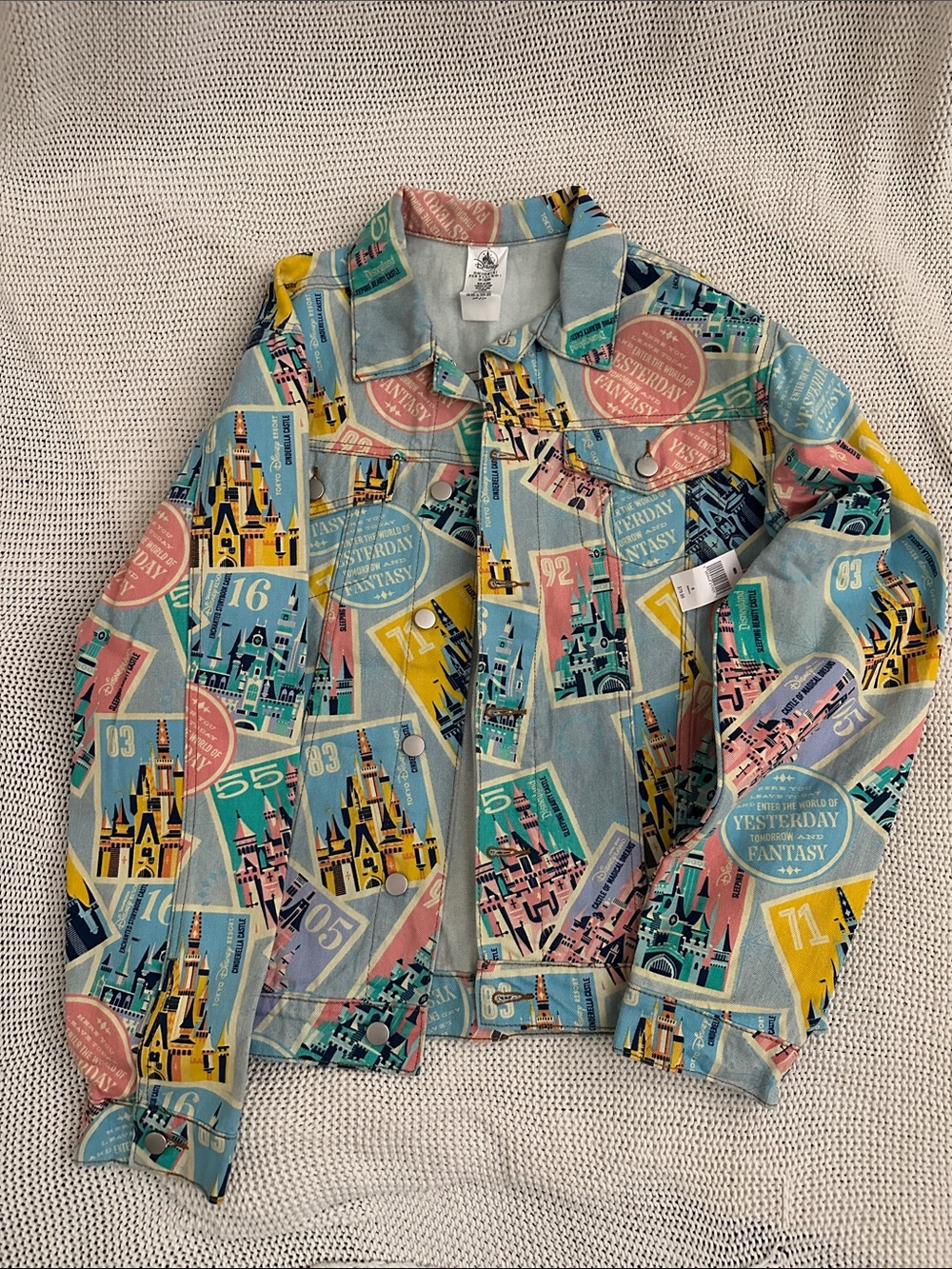 Disney Jean Jacket in Blue, Yellow, Pink